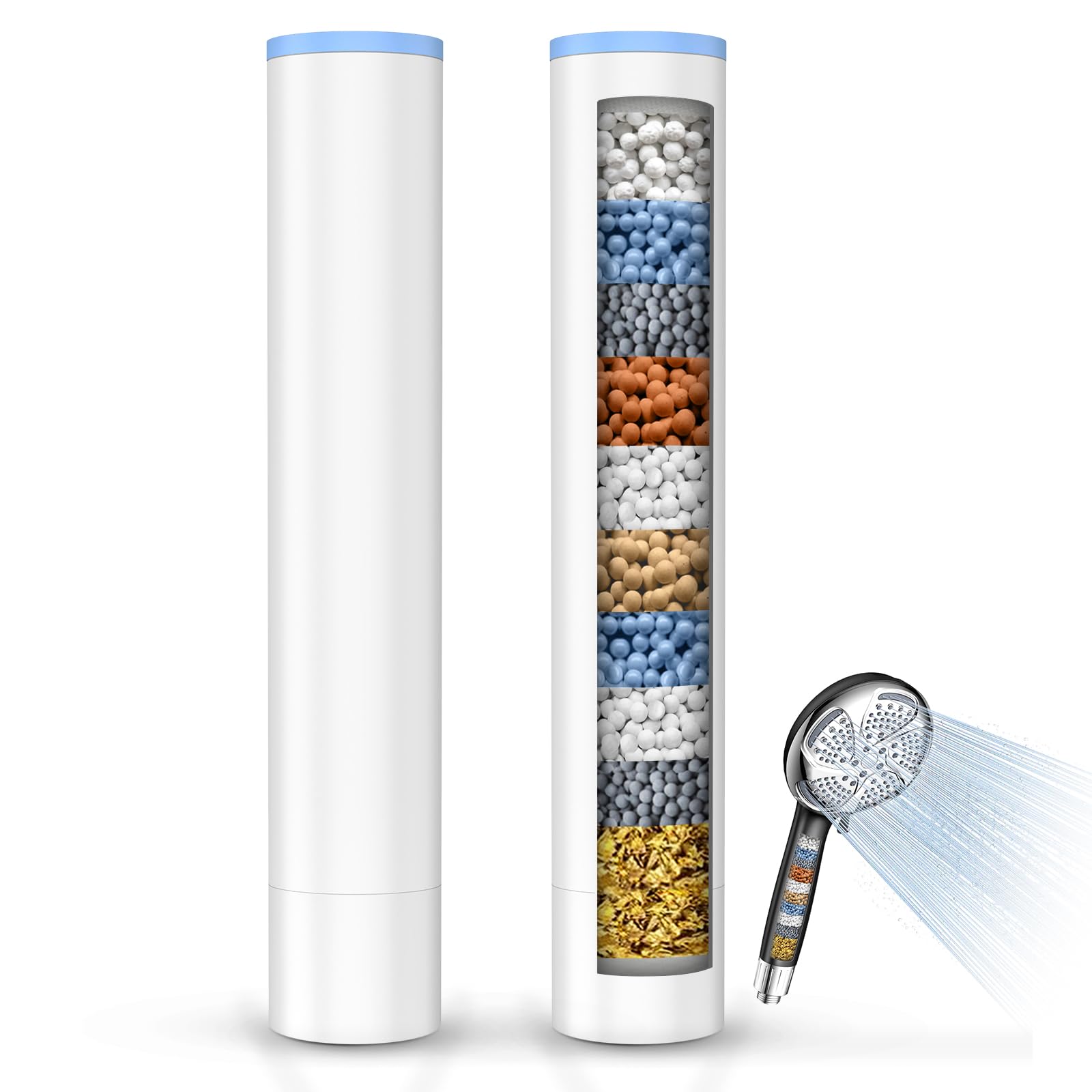 2er Pack Filter für Duschkopf, Nur für Asin:B0DXKSNRMV, B0F28L433D, DIGIROOT 15 Schichten Duschfilter für Kalkhaltiges Wasser, Shower Filter Entfernung von Chlor, Schwermetallen