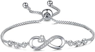 Gifts for Women Mom, Infinity Love Bracelets for Women, Valentines Day Birthday Jewelry Gifts for Her Girls Girlfriend Mom Wife from Daughter Son