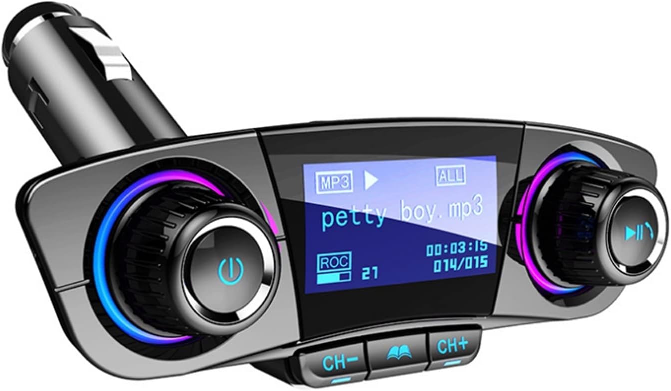 Jinjuanyao オーディオカーmp3プレーヤーusbモジュレーターbluetooth 永遠の定番 Fmトランスミッターledデュアルusb 携帯電話ハンズフリー表示充電器ワイヤレスミュージック