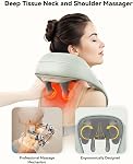 Snailax Shiatsu Neck massager with Heat, Coreless Shoulder Massager, 4D Deep Kneading Back Massager Pillow for Neck Back Shoulder, Valentine Gifts for Men Women Mom Dad