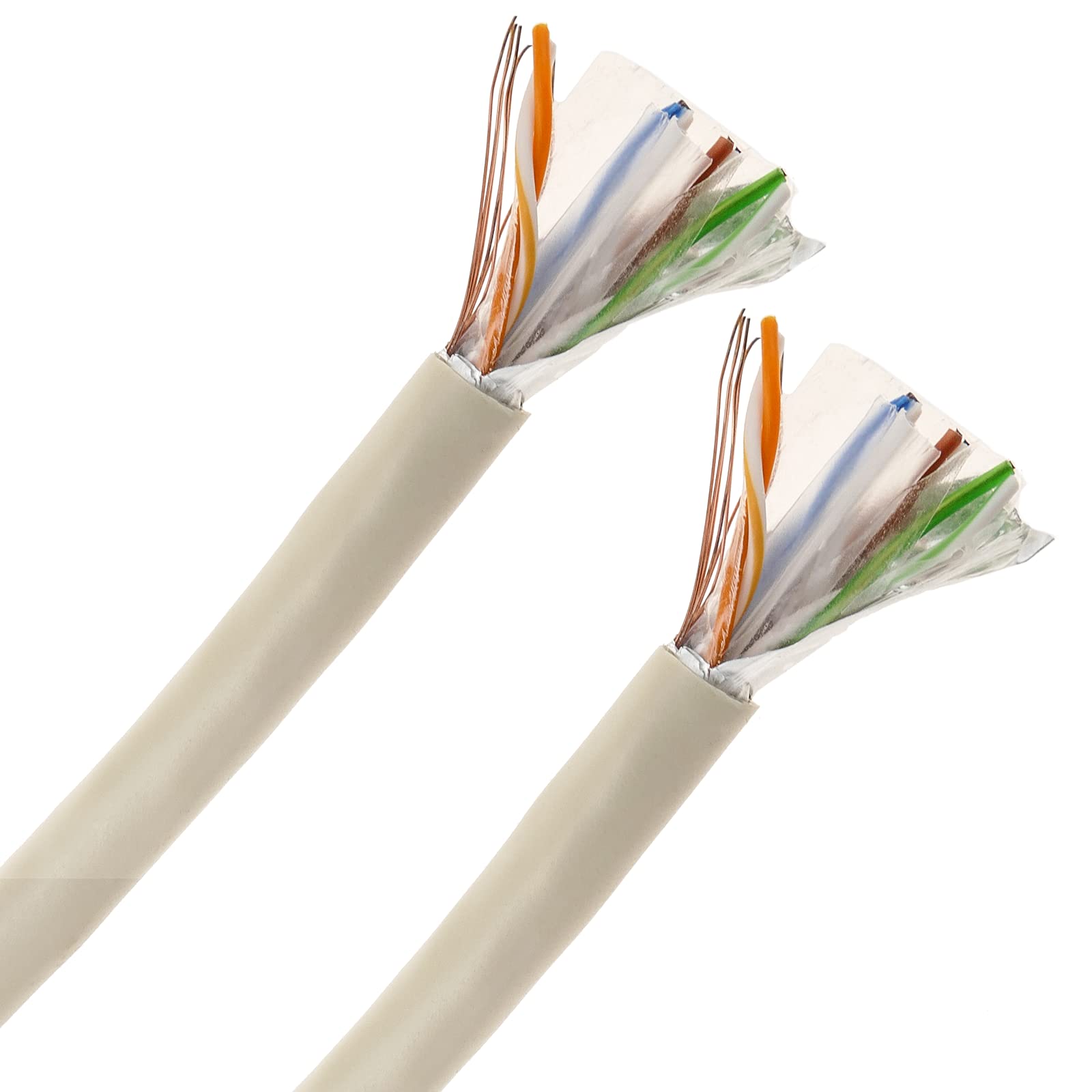 BeMatik - Bobina matassa di Cavo di Rete LAN FTP categoria Cat.6 24AWG Rigido CCA Grigio 305m