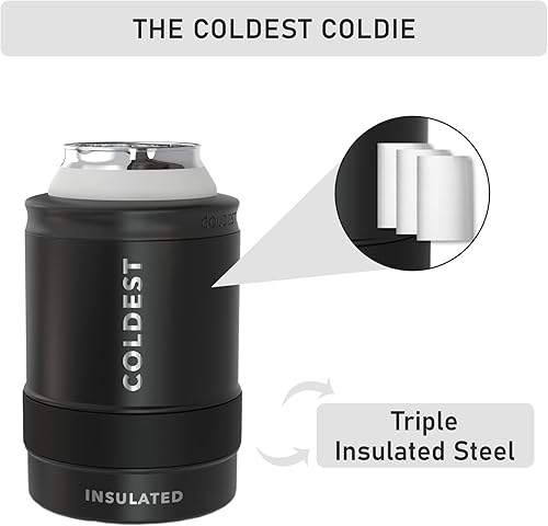 Miniatura 7 de The Coldest enfriador de latas, con aislamiento de doble pared para latas estándar de cerveza, latas de refresco, 12 onzas, color amarillo solar
