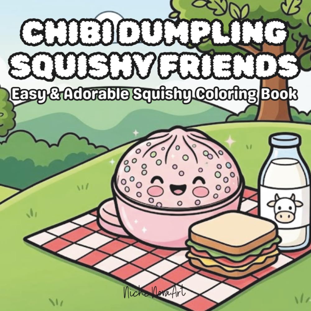 Chibi Squishy Dumpling Friends: Coloring Book for Adults and Kids (Cute Kawaii Squishy Coloring): Easy & Adorable Squishy Coloring Book