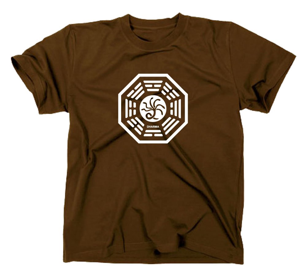 Styletex23 Men's Brown Lost The Hydra T-Shirt Logo Dharma Initiative, L
