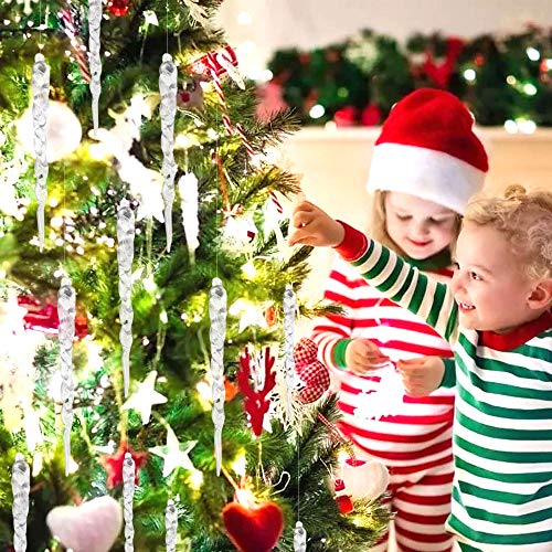 24 decorazioni natalizie bianche trasparenti per