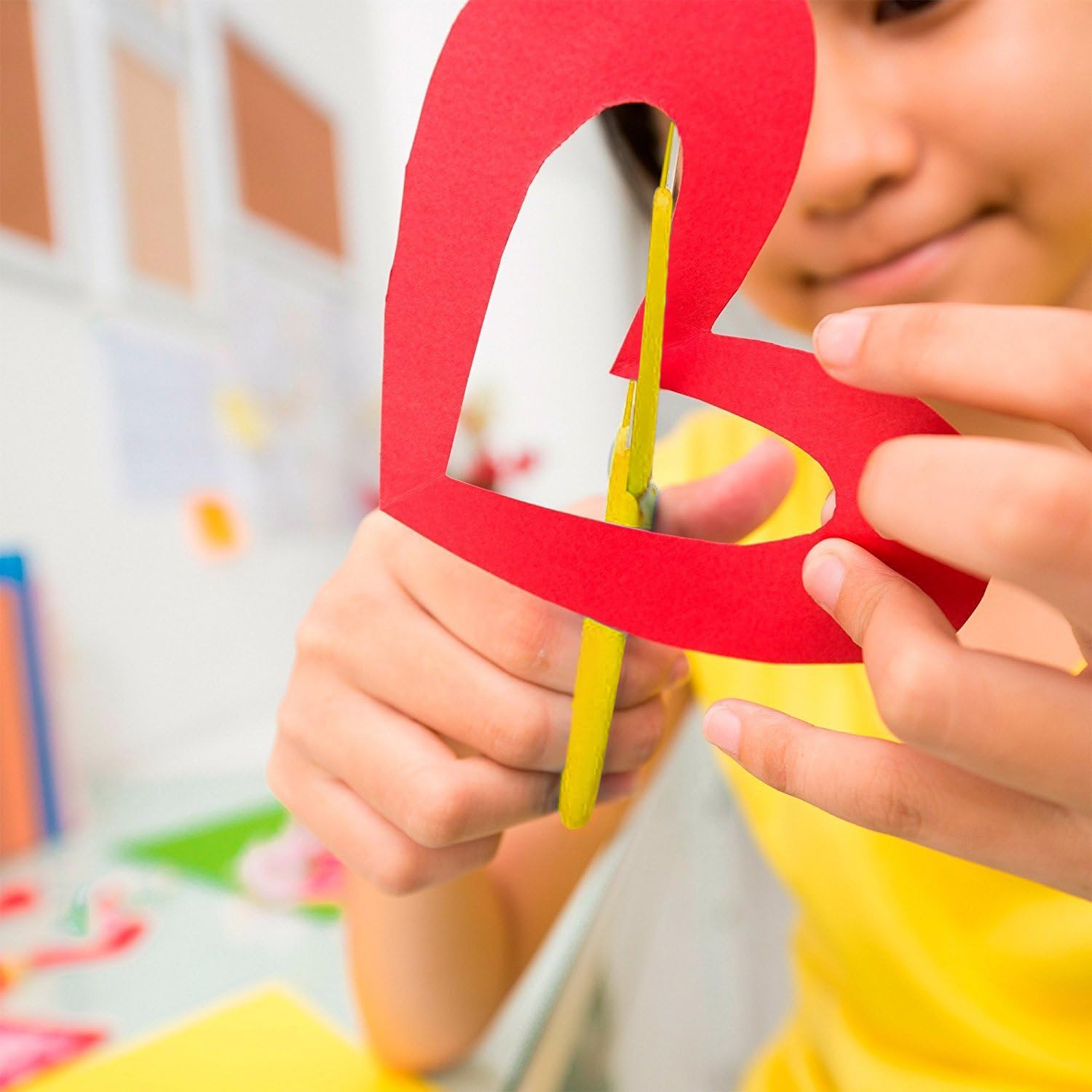 Enid Store Forbici per Bambini con Dispositivo di Sicurezza | Gialle con Lama in Metallo e Rivestimento in Plastica | da 1 Anno di Età in su