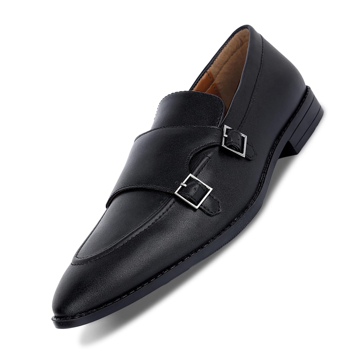LOUIS STITCH Double Monk Strap Shoes for Men | Slip-on Monk Style | Office Shoes for Men | Formal Shoe for Men Ideal for Business, Casual, Parties | Solid Obsidian Black UK Size 11 (LSRG_FMJB) (B0CNW3B29X) Amazon Price History, Amazon Price Tracker