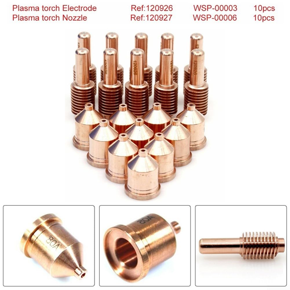 Lot de 20 consommables pour torche plasma 80 A 120927 et électrodes 120926 pour Hypertherm pour 1250 WS Spec