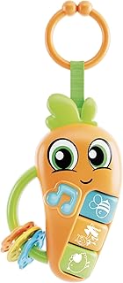 Lisciani Carotina Baby Rattle Carrot Musical Toy for Babies from 3 Months with Light and Sound Teething Rings Promotes Sensory Perception Electronic Rattle Baby Learning Toy
