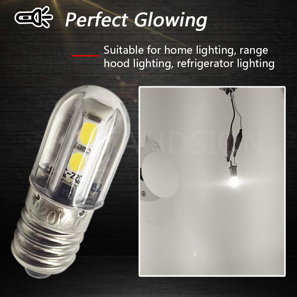 Ruiandsion Lampadina LED E10 220V 230V AC 8mm Base A Vite