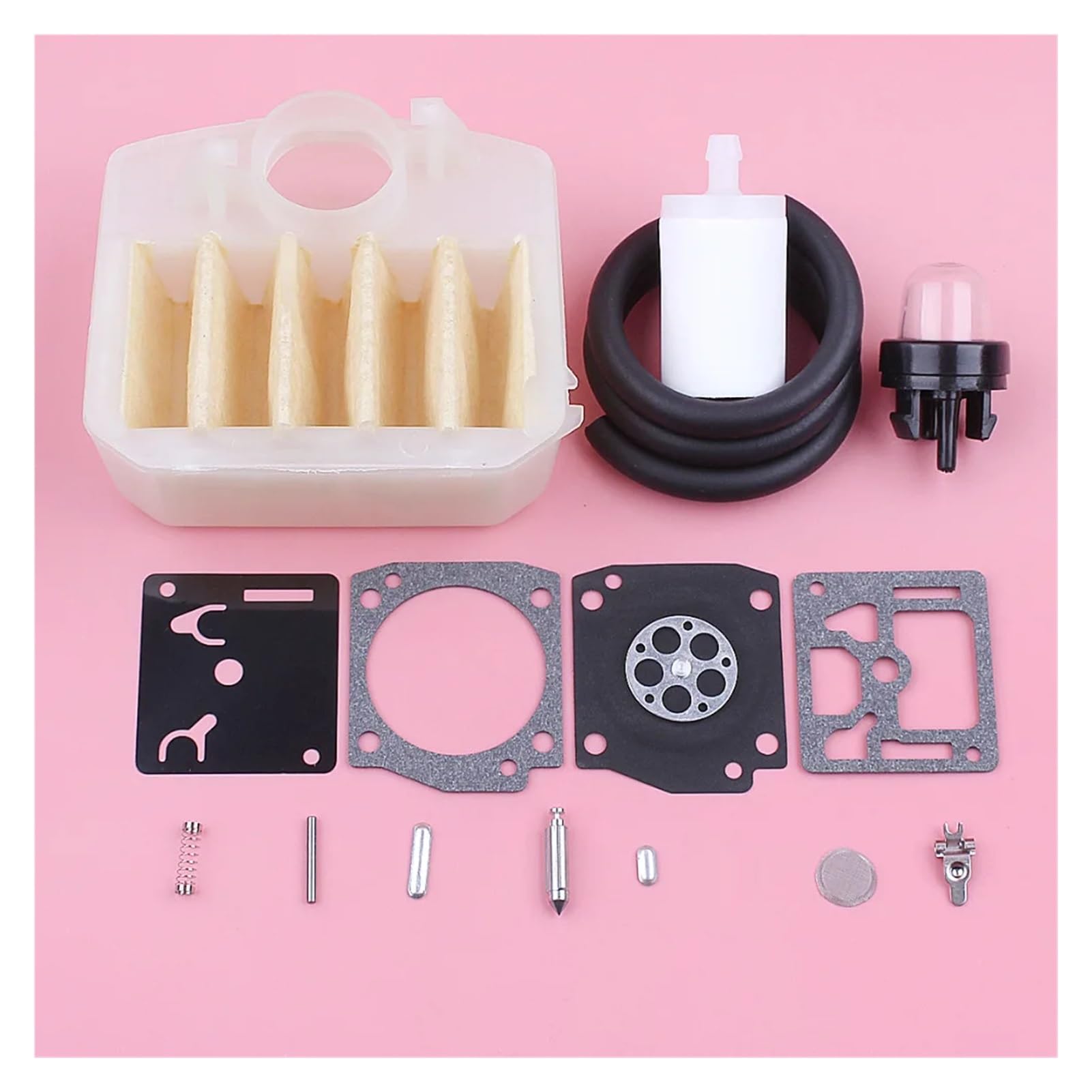Kit de reparación y reconstrucción de carburador compatible con 340, 345, 350, 353, 346XP, filtro de aire y combustible, cebador, repuestos de motosierra Bul