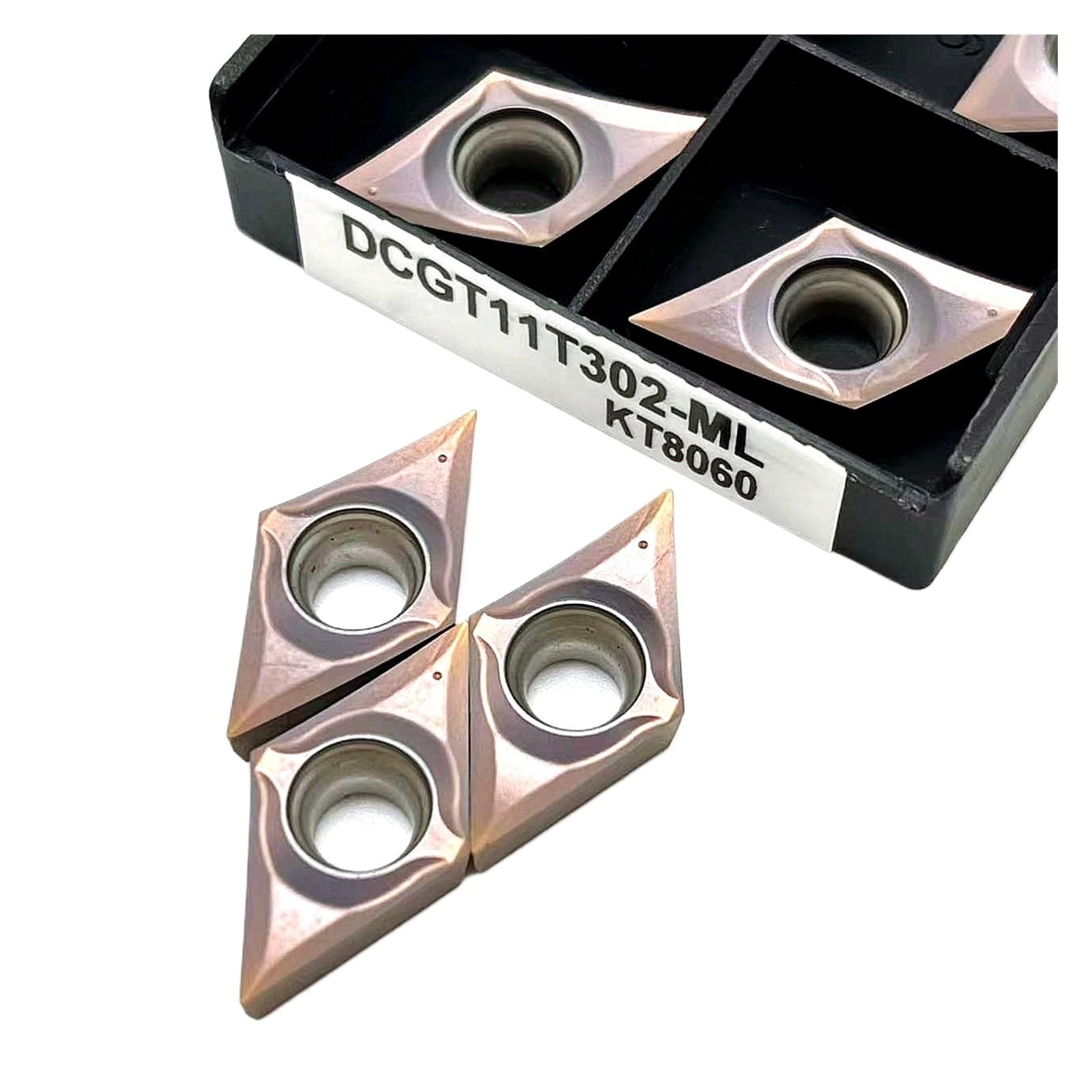 Indexable Lathe Carbide Insert 10PCS DCGT11T302 DCGT11T301 DCGT11T304-ML KT8060 External Turning Tools Hard Alloy Turning Tool Use for Processing