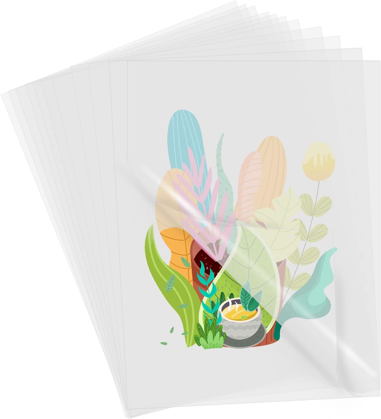 DTF Transfer Film, 50 Sheets Printable Heat Transfer Vinyl A4 8.5 x 11In, Direct to Film Transfer Paper, Pretreat Transparent Iron on Printer Paper for Sublimation T Shirts Textiles DIY