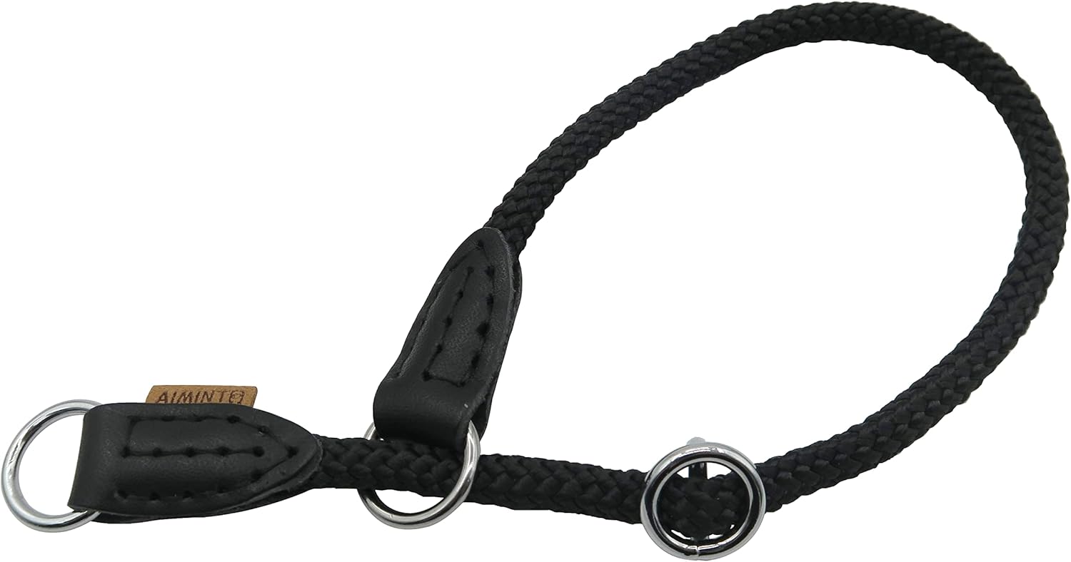 Aiminto Braided Rope Collar, Pro Training Dog Collar, No