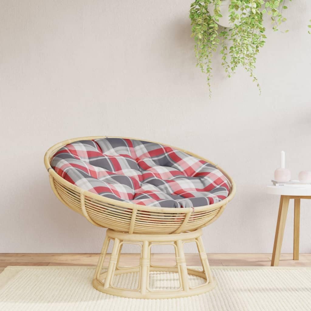 Coussin rond 100 cm à carreaux rouges en tissu Oxford