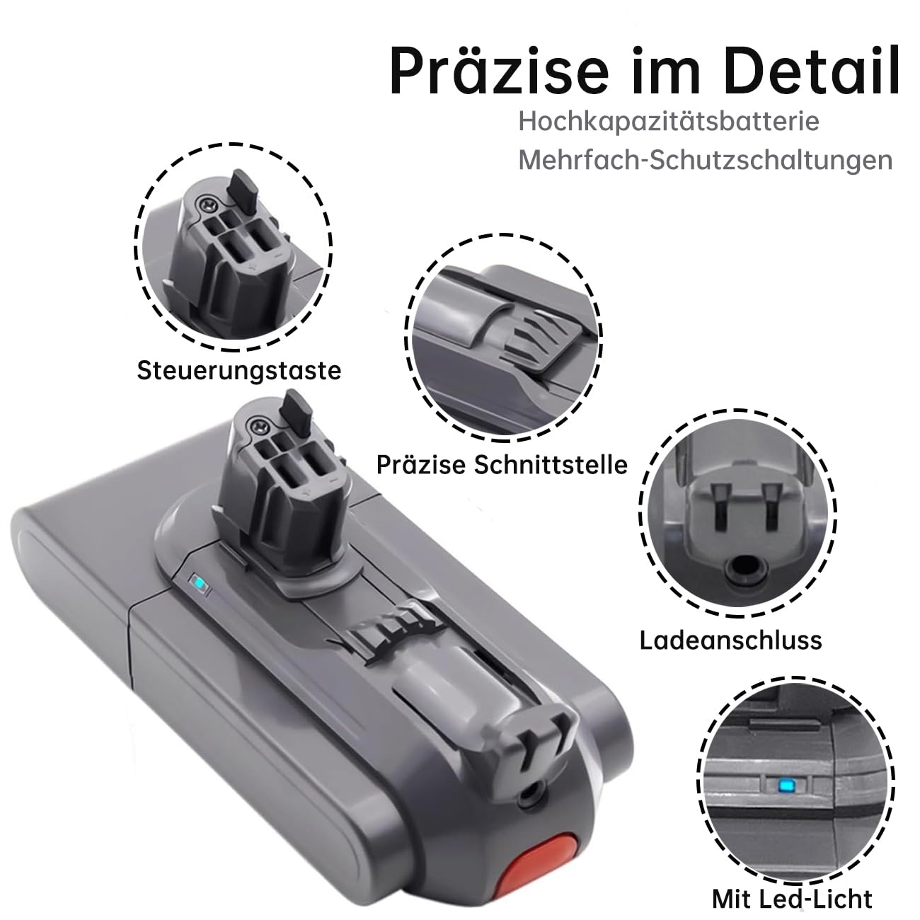 V11 SV15 - Batería de repuesto para Dyson, 25,2 V, 3900 mAh, V11