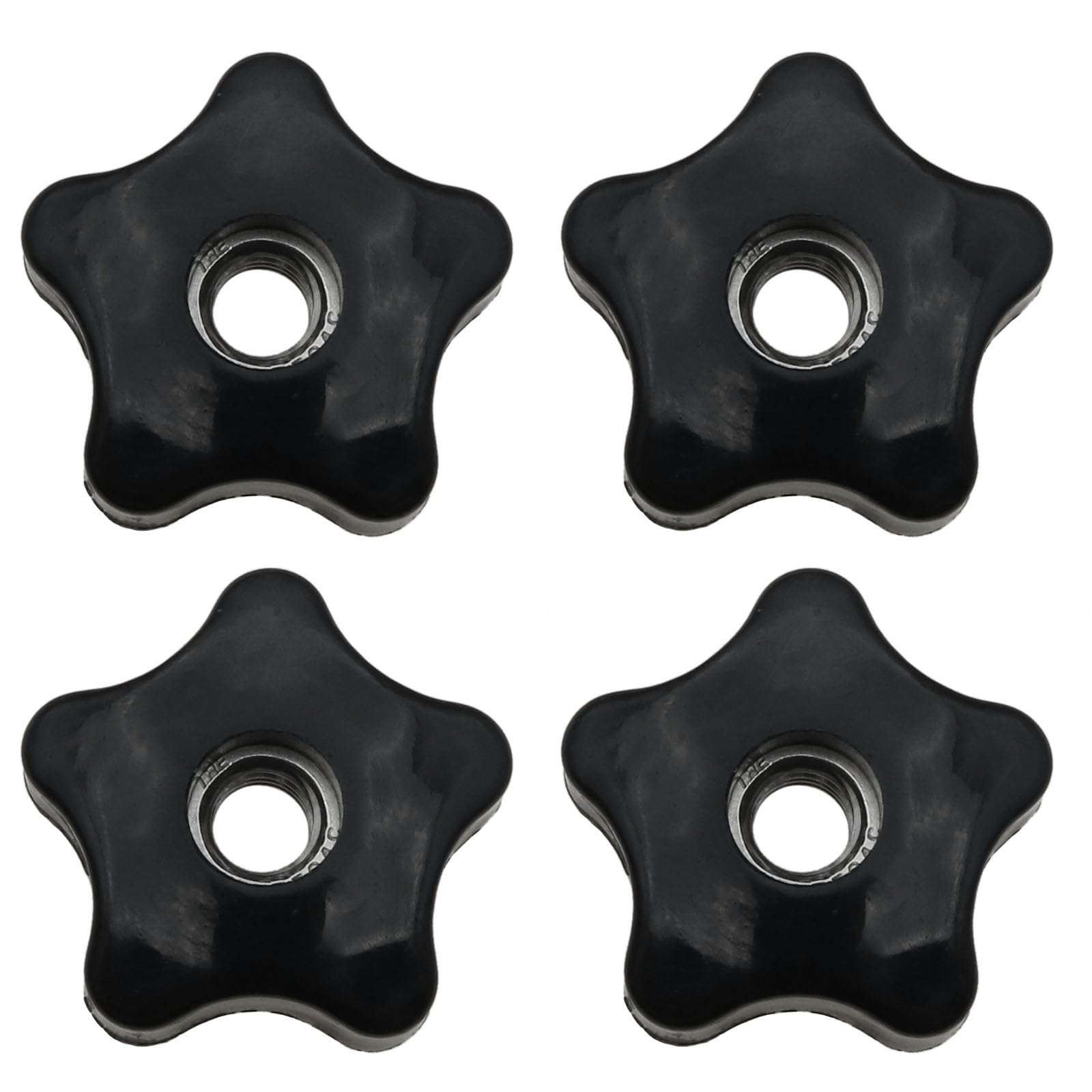 sunnates 4PCS T-Track Knobs 3/8 Inch 16 Through-Hole Knob Five Star Knob Star Shape Knurled Clamping Nuts Plastic Thread Knobs for Sawing Machines