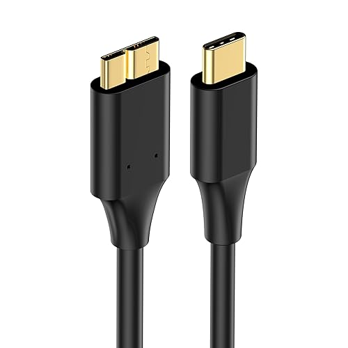 Cable de disco duro tipo C 3.1 de 3 pies (paquete de 1), cable de carga micro USB a USB C 3.1, enchufes chapados en oro, 10 Gbps de alta velocidad, disponible en Yaxa Peru
