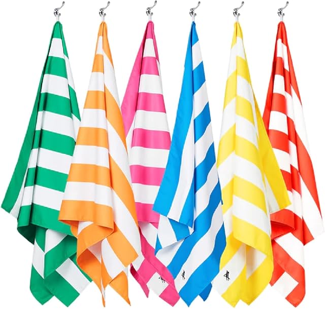 Dock & Bay Quick Drying Towel - For Sports & Gym - Compact, Lightweight - 100% Recycled - Includes Bag - Cabana - Set of 6, Extra Large (200x90cm, 78x35)