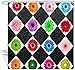 Produktbild ARTOPB Daisy Flowers Shower Curtain for Bathroom, Daisy Flowers on Geometric Pattern on Shiny Black Background Shower Curtains, Nature Farmhouse Lodge Bathroom Accessories Curtain Hooks,60x72 in