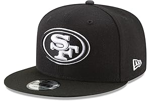 49ers Mens Black and White New Era Hat