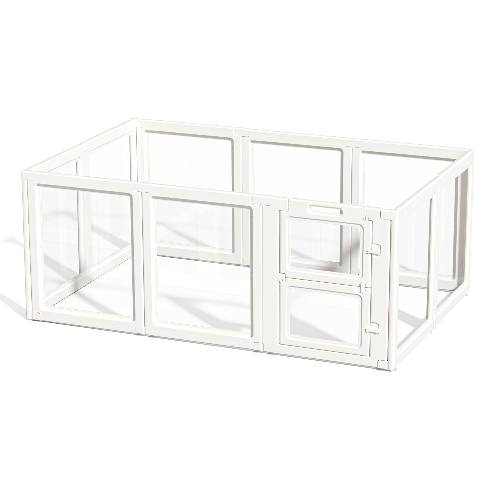 Clear Acrylic Dog Playpen Indoor,Transparent Dog Pen,Easy to Assemble and Clear pet Pen for Puppy Dog, Rabbit and cat,Sturdy and Easy to Clean Plastic pet Fence (White, 30.3" H, 8PCS)