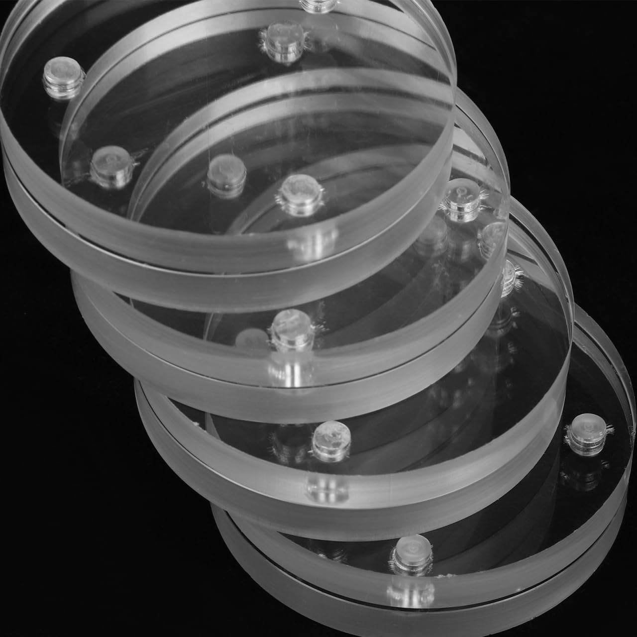 ULTECHNOVO アクリルフレーム 4個 ラウンドアクリルマグネット フォトフレーム ミニクリア写真ディスプレイディスク 冷蔵庫