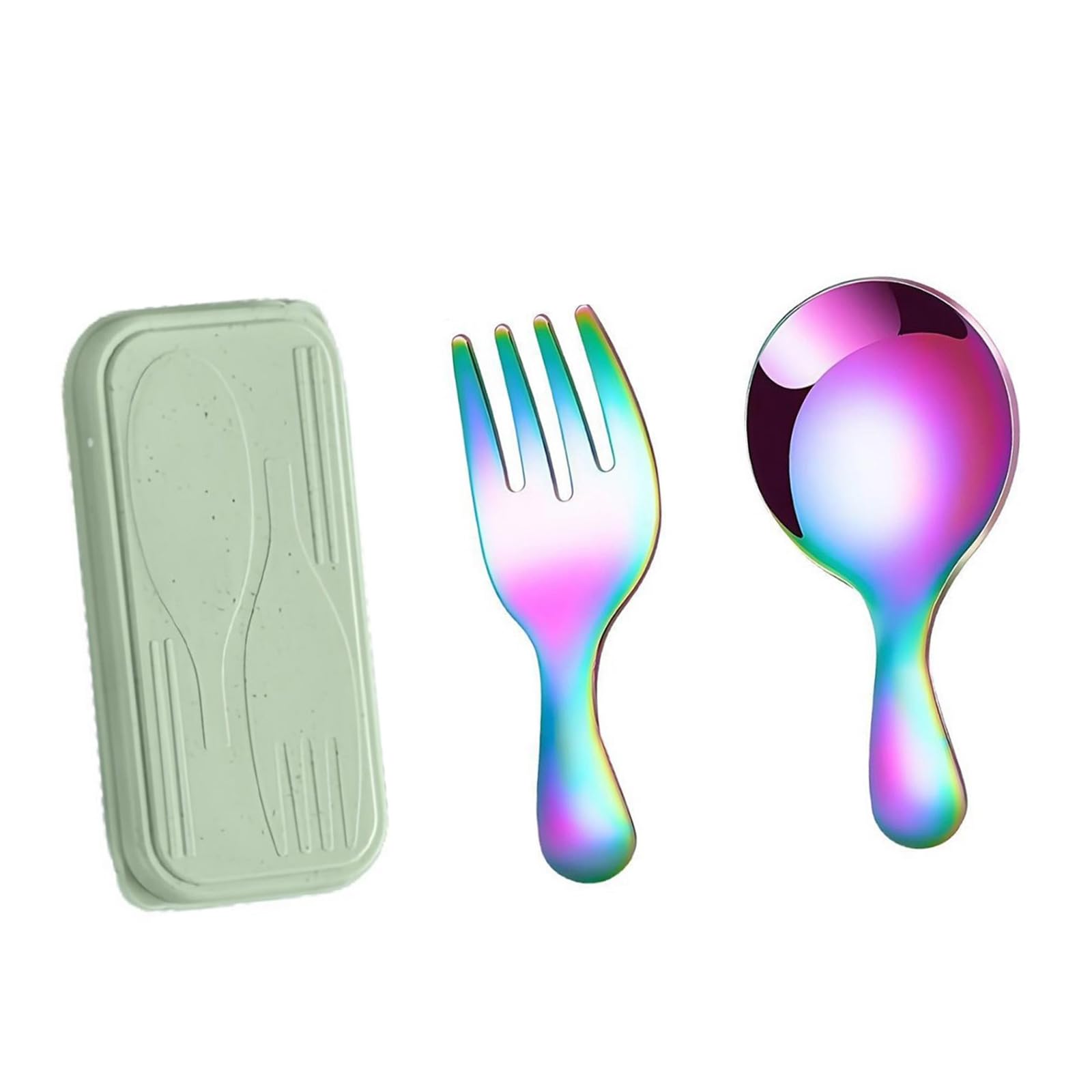 CAZSTYK Stainless Steel Spoon Fork Set, Portable Lunch Utensils with Case for School, Camping, Travel and Meals Babies Utensils