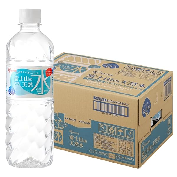 アイリスオーヤマ 天然水 500ml ×24本 富士山の天然水 バナジウム含有 水 ミネラルウォーター ペットボトル 静岡県産 ケース 500ミリリットル ボトル