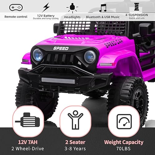 Miniatura 3 de Auto eléctrico con batería de 12 V para niños con control remoto, botón de arranque, botón oscilante, MP3, ruedas eléctricas, vehículo eléctrico