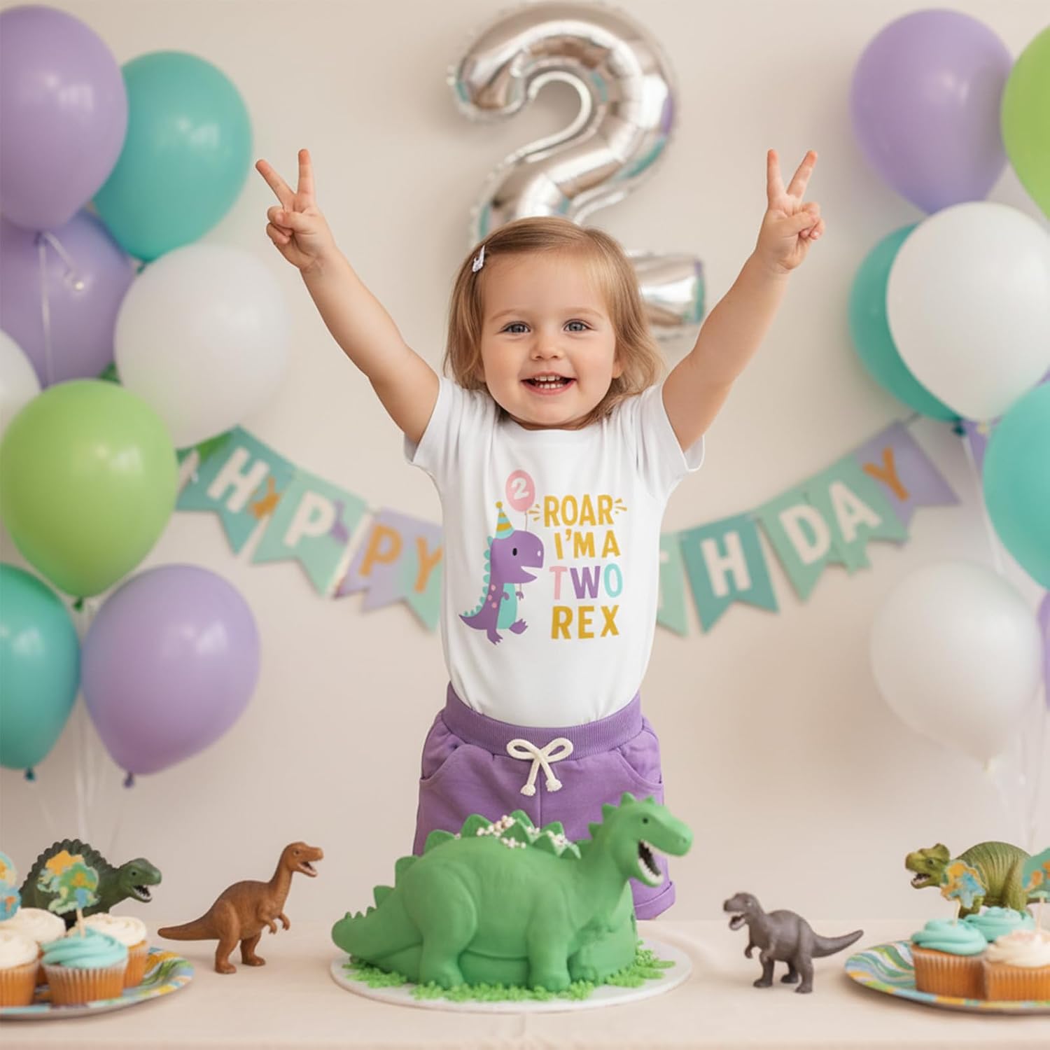Toddler Baby Girl 2nd Birthday Outfits Letter Short Sleeve Shirt And Shorts Two Years Old Gifts Summer Clothes image 3