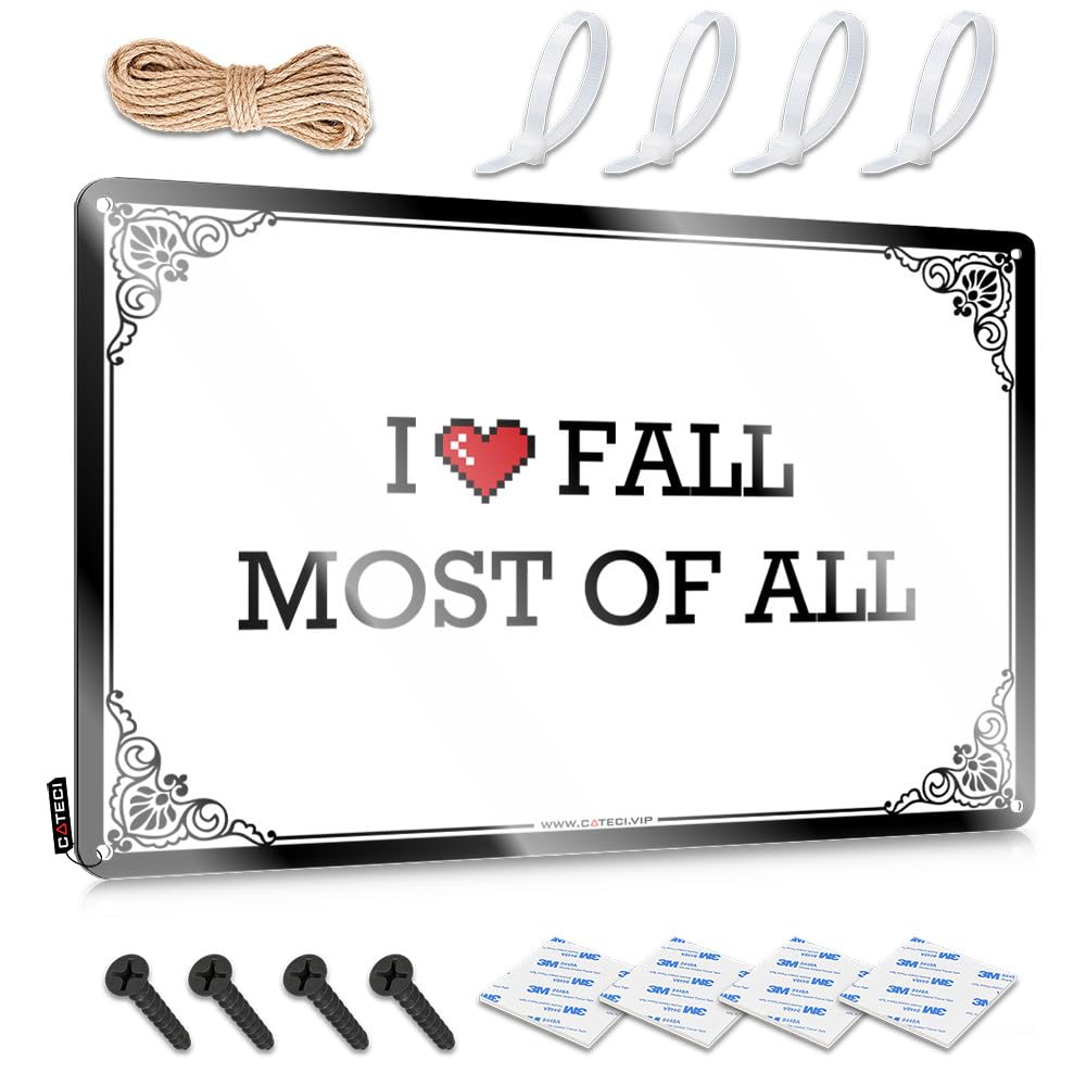 Emo Room Decor Ideas Retro Wall Decor | I Love Fall Most Of All Grunge Decorative Wall Art Ready To Hang For Walls(20X30CM)