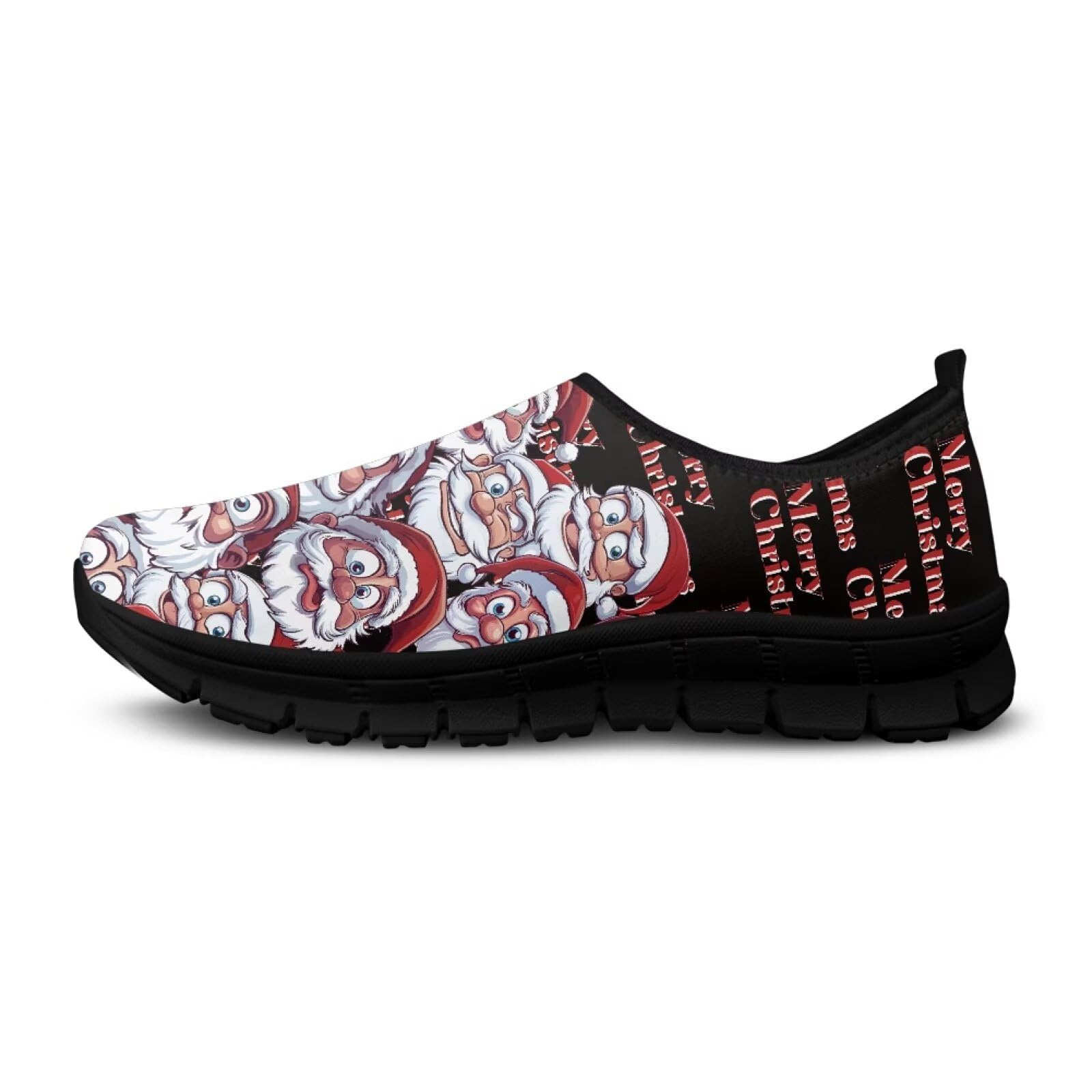 Męskie buty do biegania w mieście, lekkie podparcie łuku, oddychające mokasyny na rower, kemping, spacery, czarna podeszwa, Święty Mikołaj, 39.5 EU