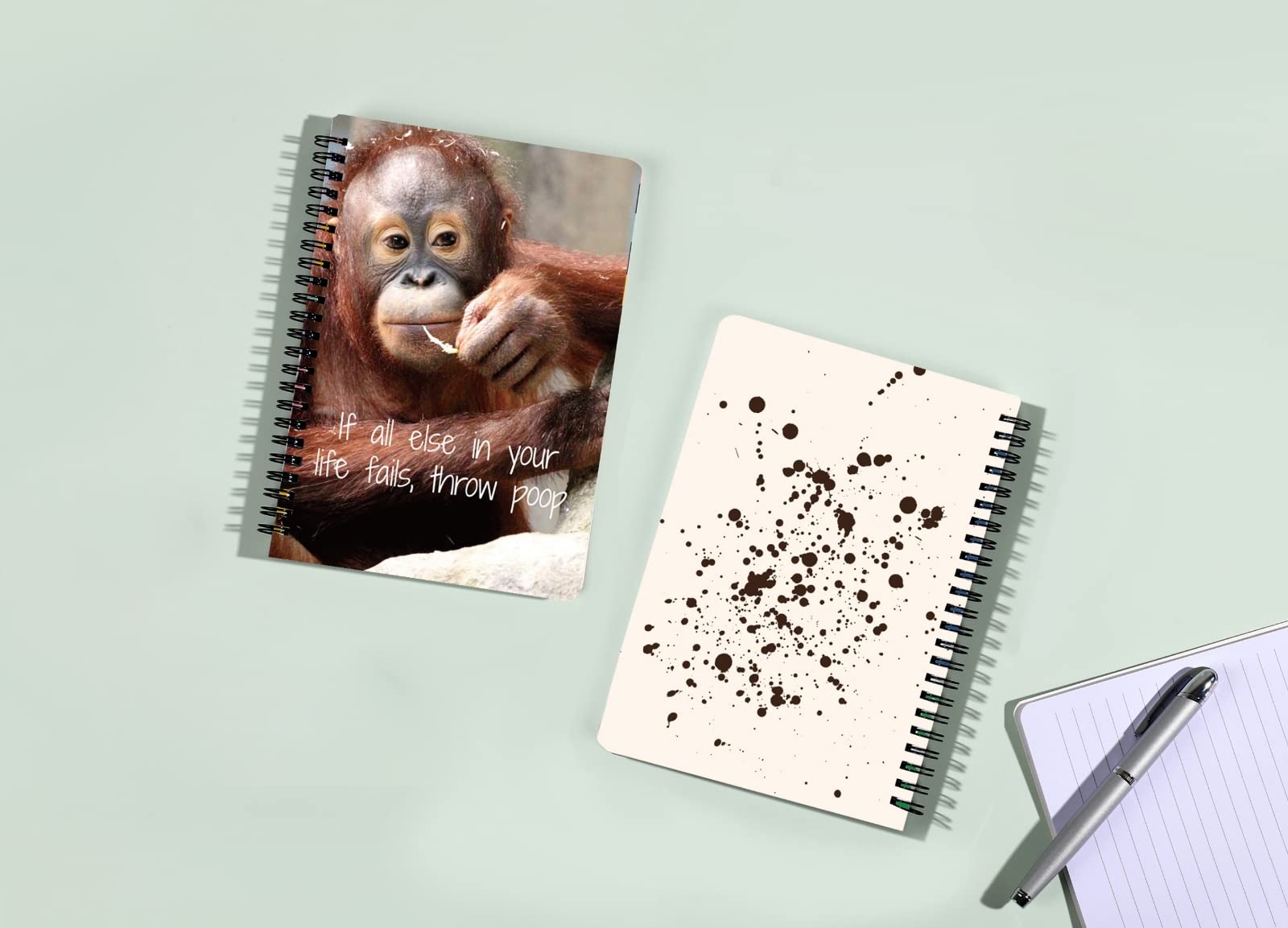 Bossy Bee | Spiral Notebook A5 Journal | 5.83" x 8.26", 80 Sheets Lined (160 pages) | Cute Funny Monkey Ink Blots | Hardcover Office School Supplies, Diary