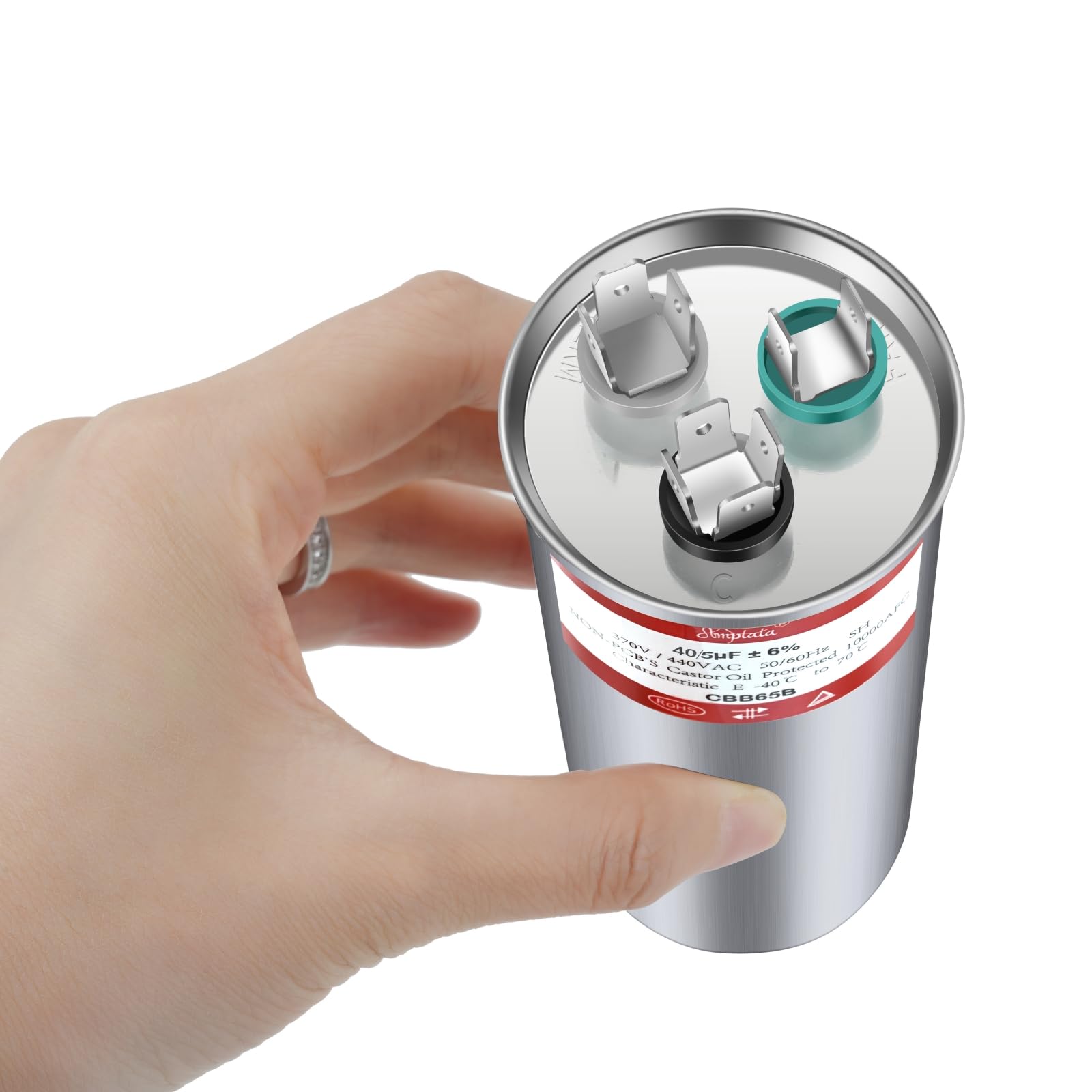 AMPTATA AC Capacitor 40/5 uf 440V CBB65B Capacitor for AC/HVAC/Air Conditioner/Pool Pump/Condenser Fan Run Motor Start, 40+5 MFD CBB65 370V 450V 50/60Hz Carrier ac Capacitor