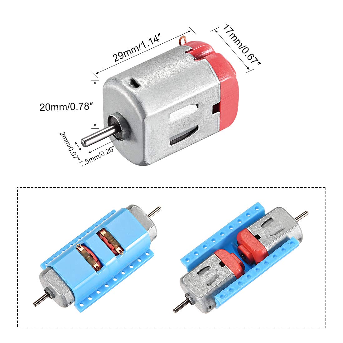 uxcell DC 3V 130 Mini Motor Kit 30000RPM, Motor Fixed Fastener DIY