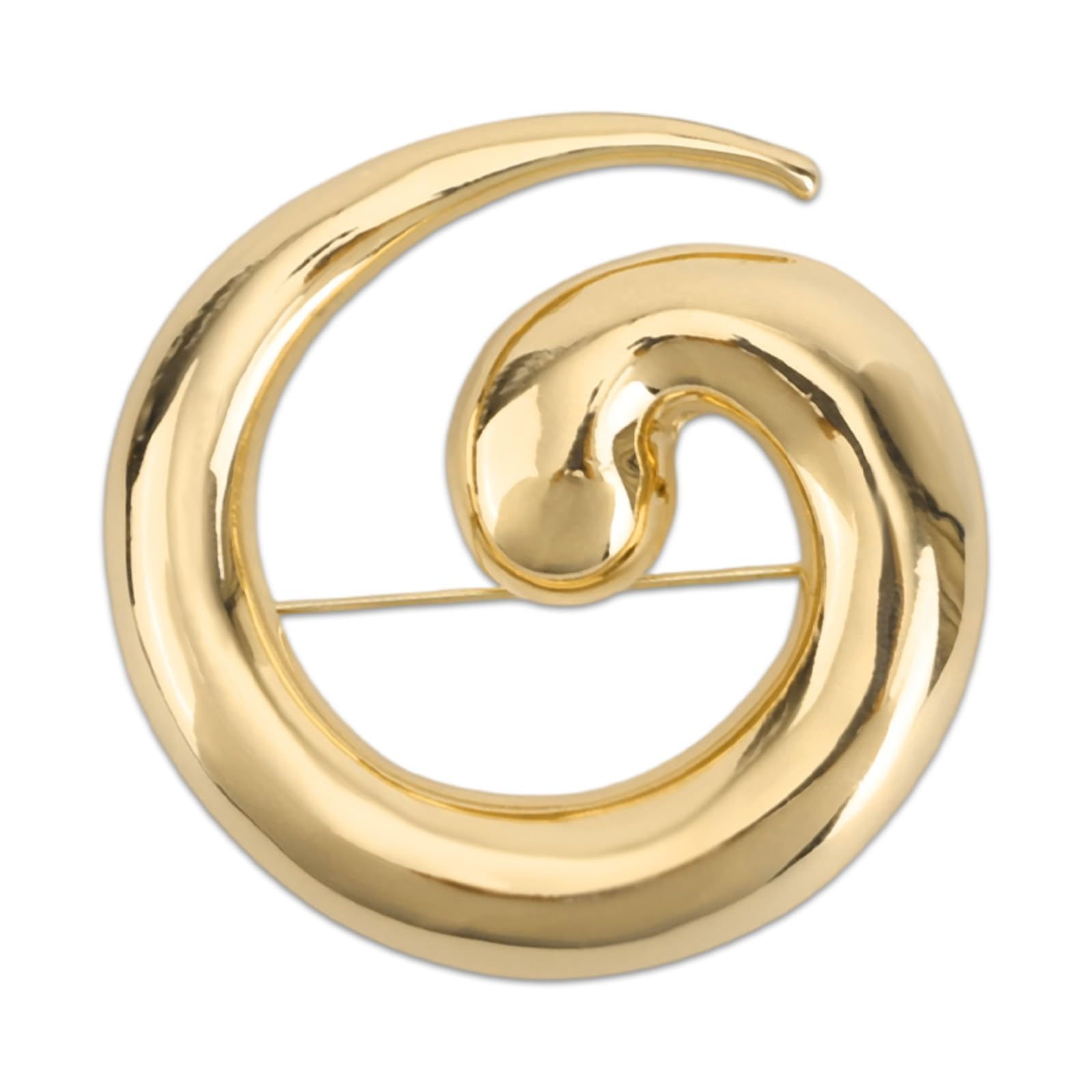 Brooch for Women & Men, Round Snail Brooch Pin, Large Gold Chunky Twist Spiral Lapel Pin Minimalist Wedding Party Jewellery Accessory for Dress Suit Shirt Ceremony Clothes