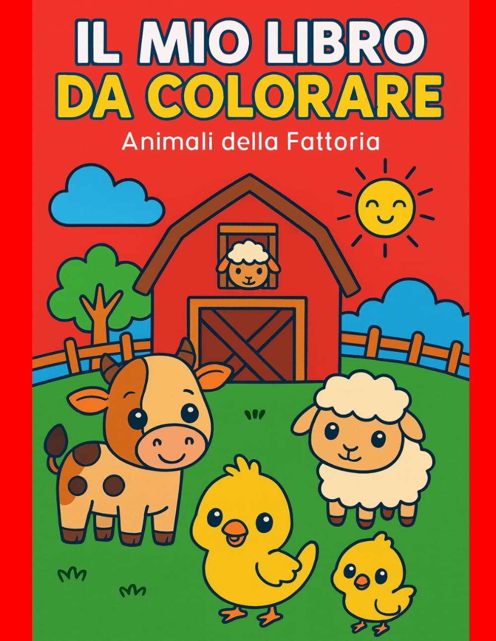 Animali della fattoria: Libro per bambini da colorare