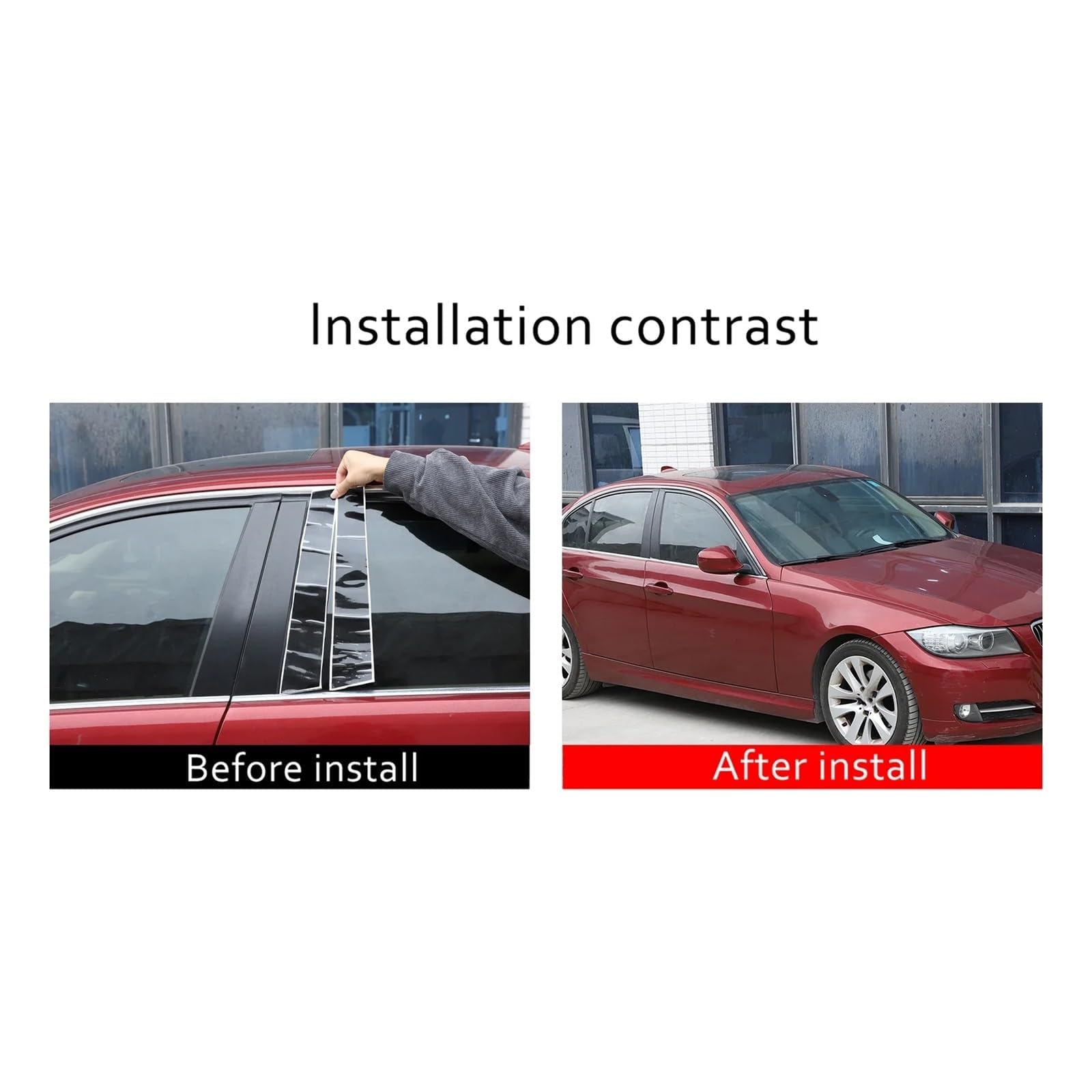 Lot De 6 Films Noirs Effet Carbone Pour Montant De Porte De Voiture