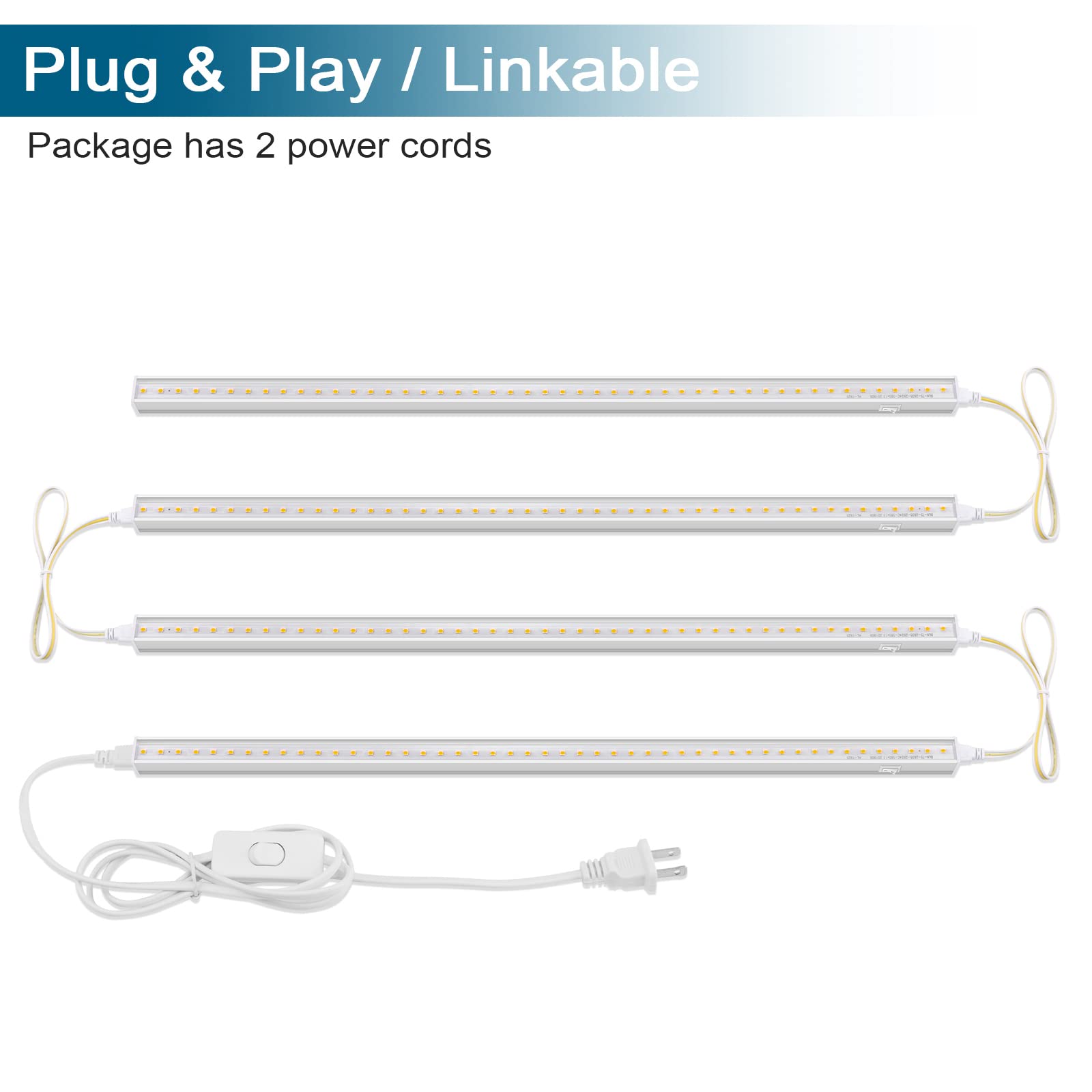 Barrina LED Grow Light 4FT, Full Spectrum,T5 80W (4 x 20W, 500W Equivalent), LED Grow Light Bulbs, Grow Lights Strip for Indoor Plants, Greenhouse, Plug and Play, 4-Pack