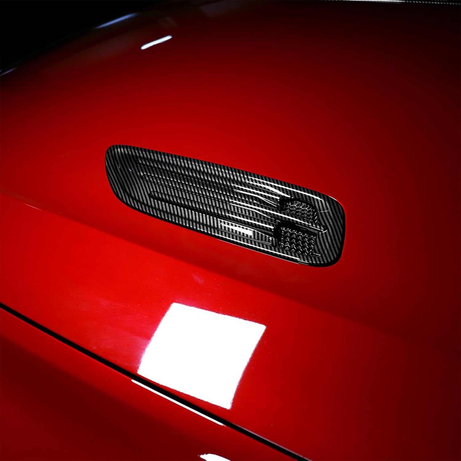 2PCS Hood Vent Trim Covers Compatible with Kia Stinger 2018-2023 Accessories (Carbon Fiber Pattern)