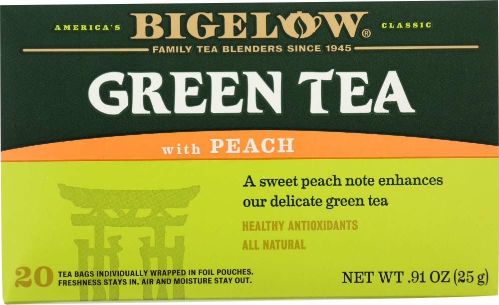 Bigelow Tea, 20 Bags - Green Peach (3 Pack)