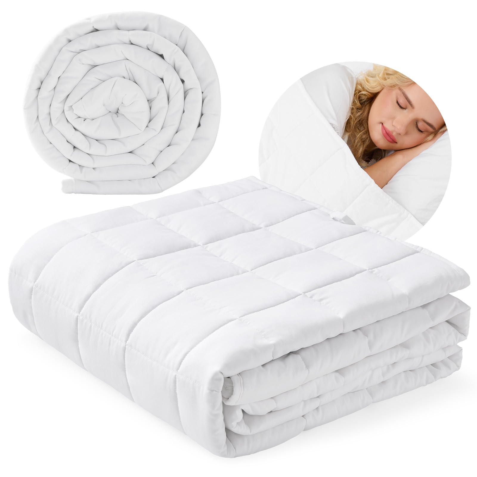 Coperta Ponderata 155x220cm 9kg - Weighted Blanket Coperta Pesante Antistress - Coperta Ponderata Matrimoniale per un Aonno Profondo