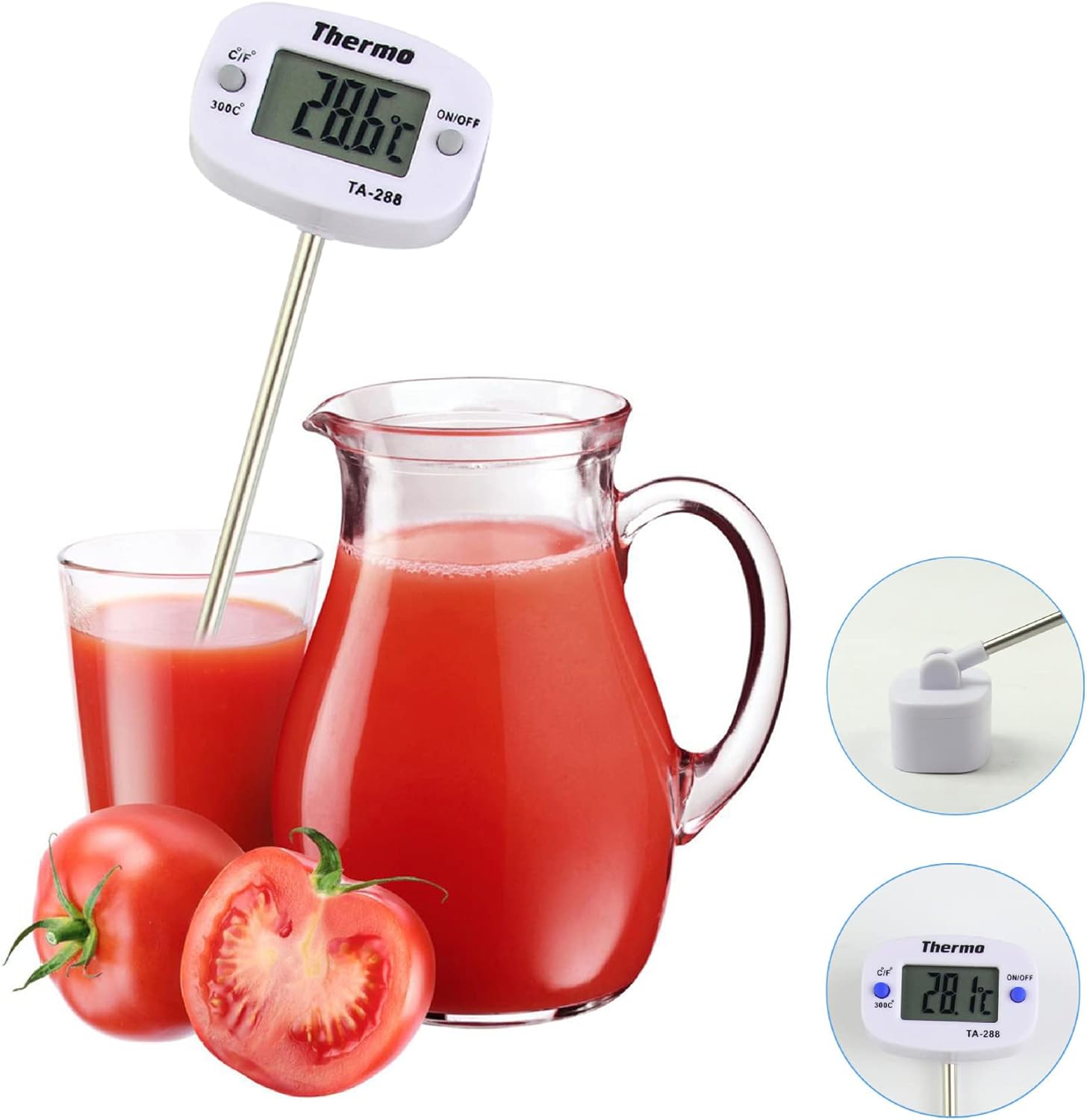 review Kitchen Cooking Digital Food Thermometer with Extra Long Probe 5.9in