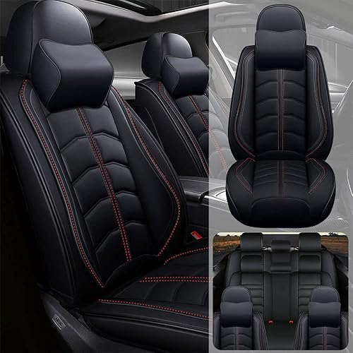 JARMAY Funda de asiento de automóvil de 7 asientos para Nissan Pathfinder 2003-2023, funda de asiento impermeable duradera resistente al desgaste,