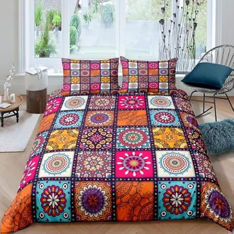 Homemissing Double Bohemian Mandala Bedding Set Cover