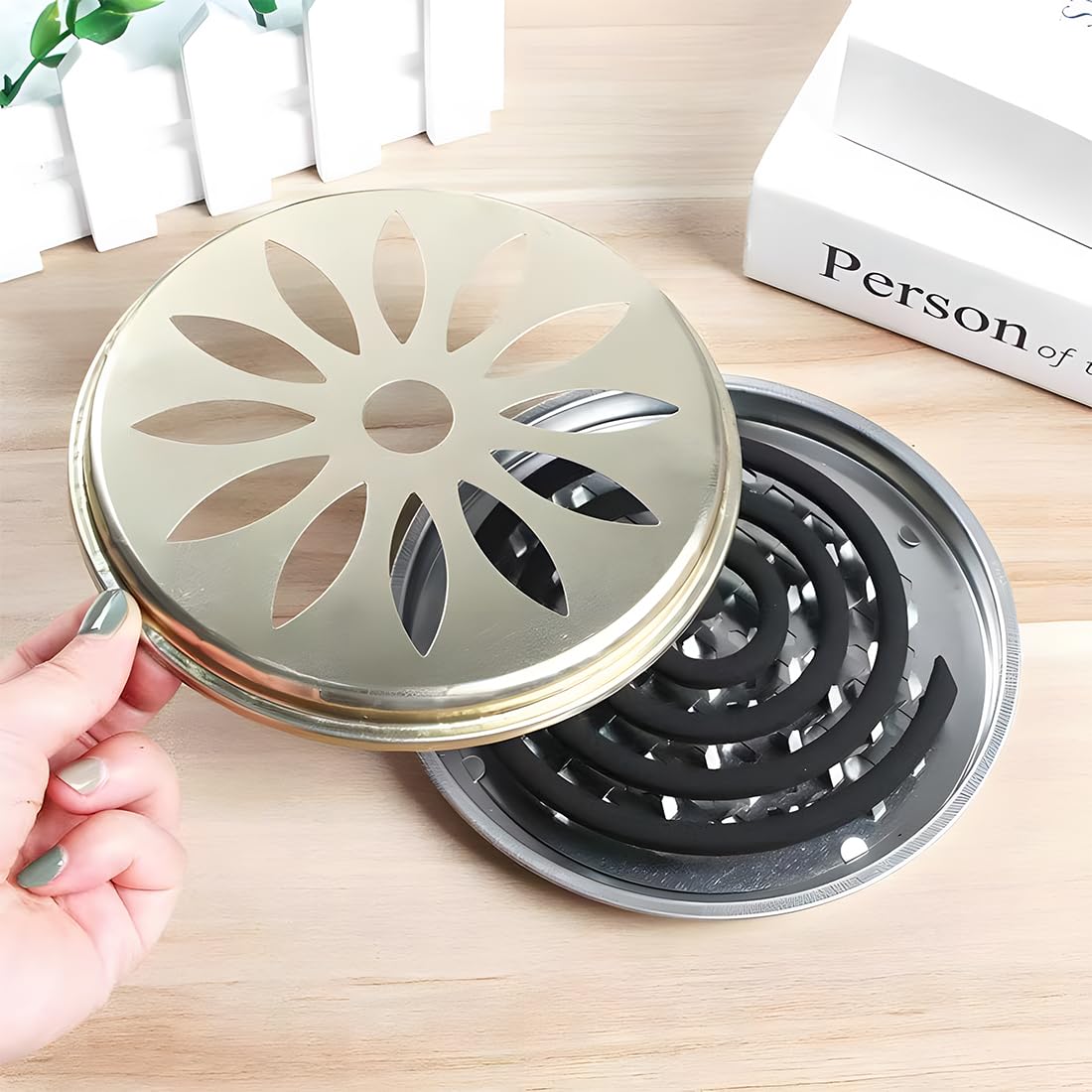 Porta Zampirone da Esterno, Porta Zampirone Portatile Acciaio Inox, Porta Bobina Repellente, Porta Incenso Anti Zanzara per Casa Campeggio Viaggi, Zampironi Zanzare Esterno, 2 Set