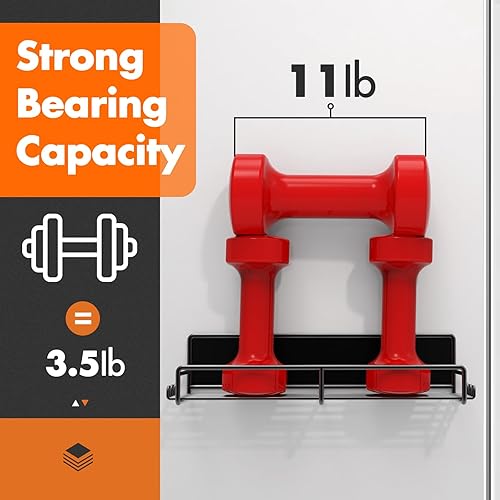 Miniatura 6 de SUNALLY Estante magnético para especias para refrigerador, paquete de 6 estantes magnéticos para refrigerador con ganchos, estante organizador de