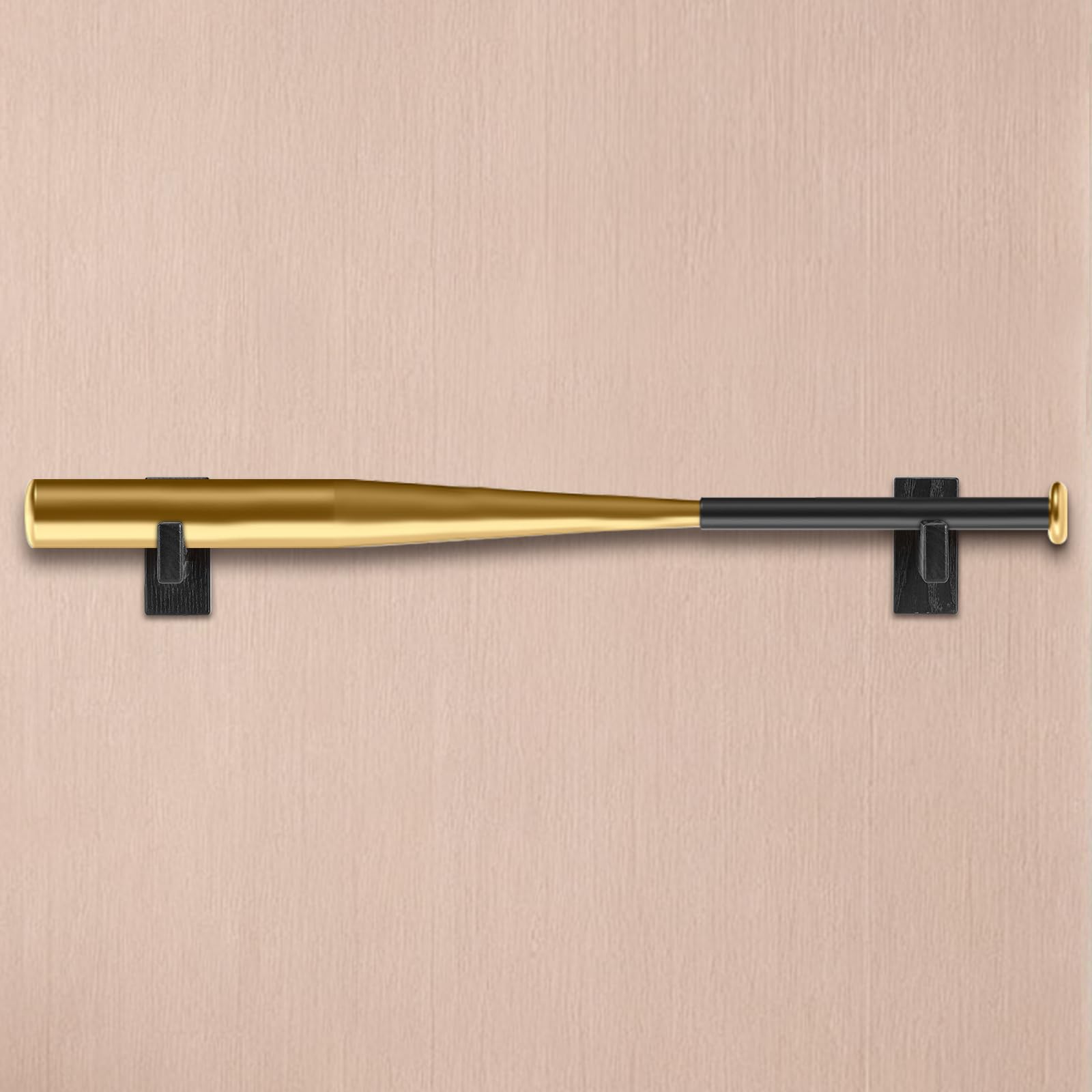 Lot de 6 Supports Mural pour Batte de Baseball en Bois - Accessoires de Défense avec 9 Vis & 9 Bouchons - Pour Maison, Club, Salle de Sport - Noir