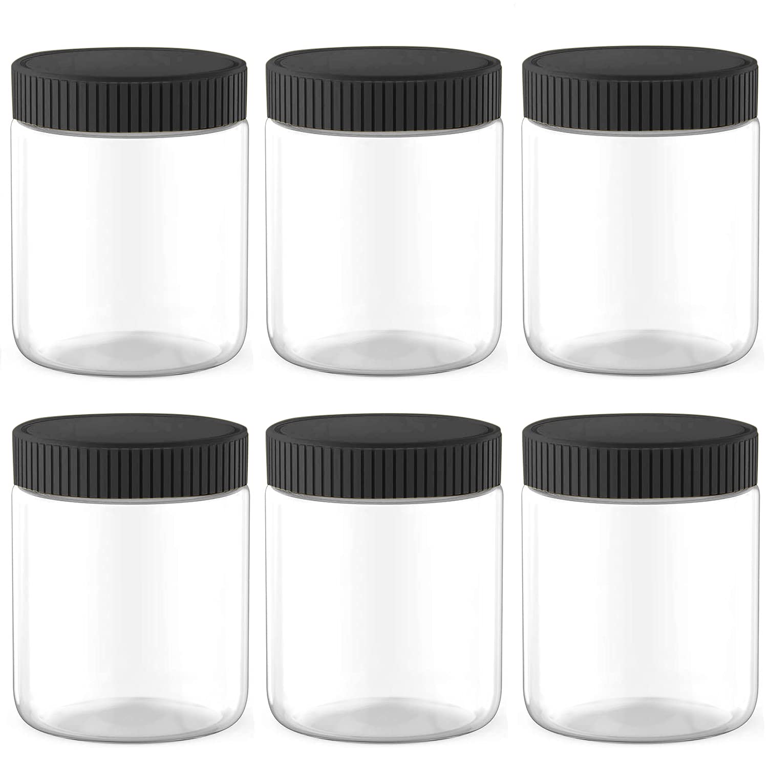 Amazon.Com: Manshu 6 Pack 8 Oz Clear Empty Slime Storage Containers, Slime  Jars With Lids For Little Arts And Crafts And Household Supplies, Black Lid  : Arts, Crafts & Sewing